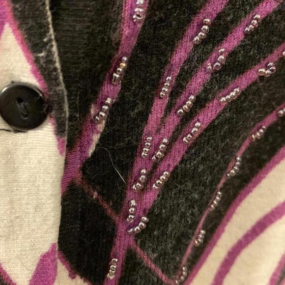 🍁Pierre New York purple black n white sweater shirt 1X - Picture 4 of 11